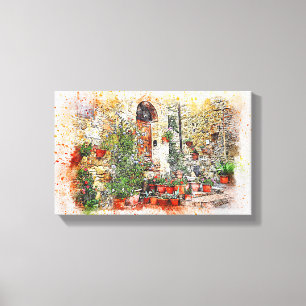 Lienzo Piedra de la ventana de la puerta de la puerta del