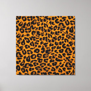 Lienzo Piel de papel de leopardo (amarillo y negro)