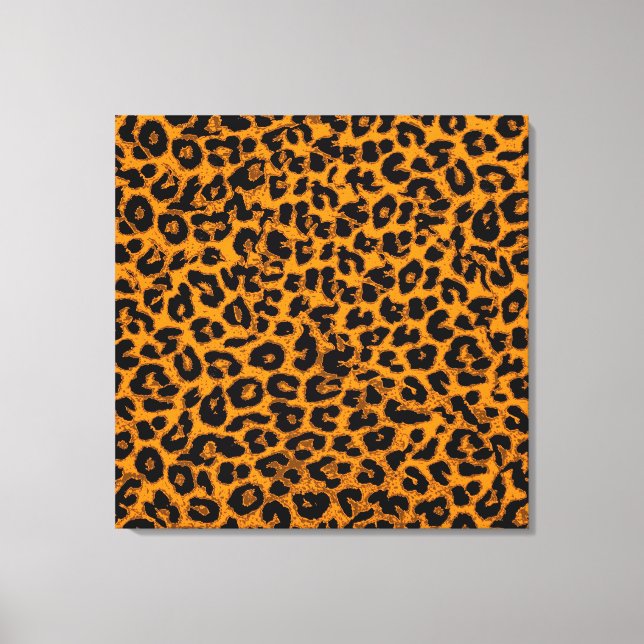 Lienzo Piel de papel de leopardo (amarillo y negro) (Anverso)