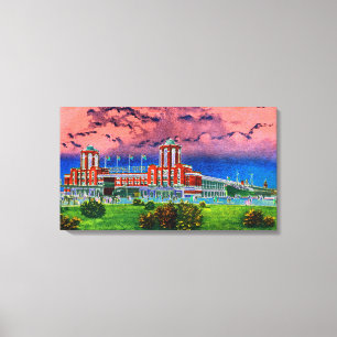 Lienzo Pier naval Chicago 1920's Watercolor Art Windy Cit