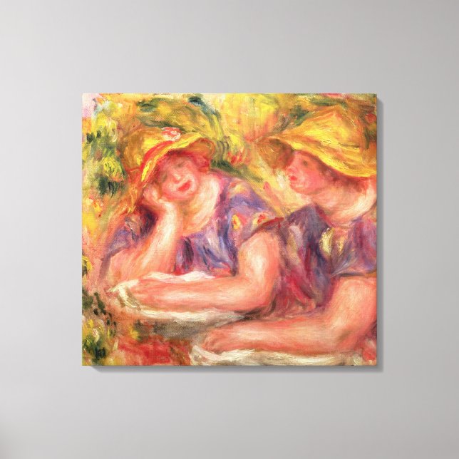 Lienzo Pierre A Renoir | Dos mujeres de blusas azules (Anverso)