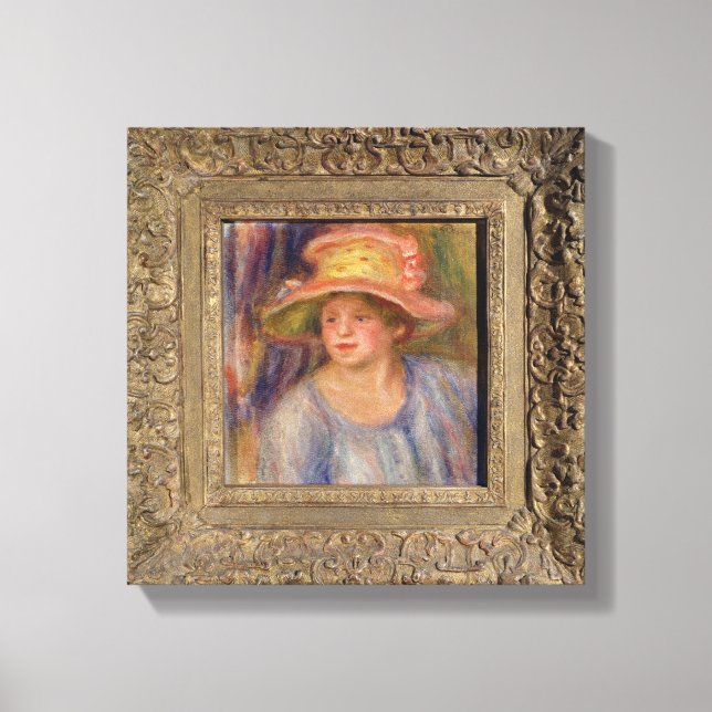 Lienzo Pierre A Renoir | Mujer con Gorra (Anverso)