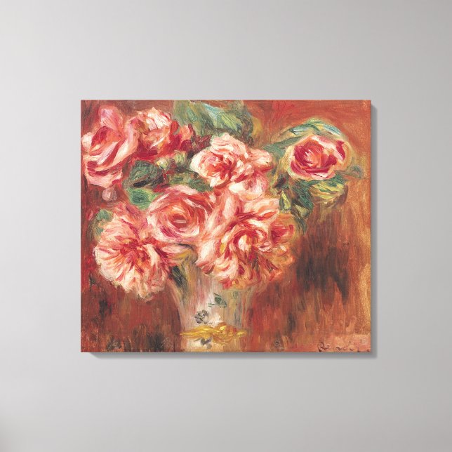 Lienzo Pierre A Renoir | Rosas en una parcela (Anverso)