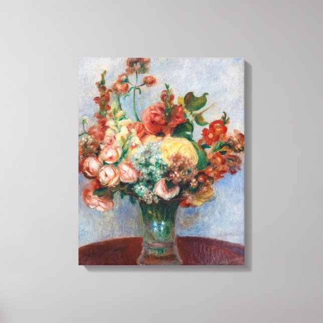 Lienzo Pierre-Auguste Renoir - Flores en un jarrón (Anverso)