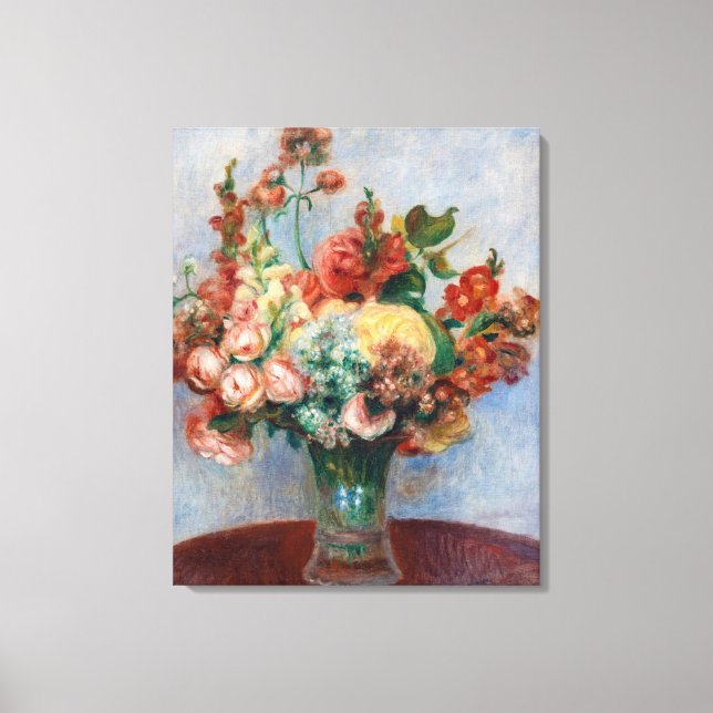 Lienzo Pierre-Auguste Renoir - Flores en una plaza (Anverso)