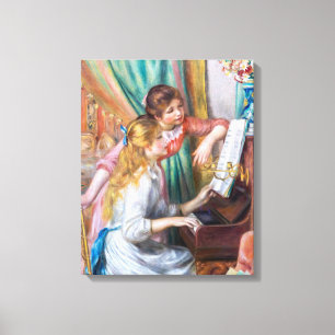 Lienzo Pierre Auguste Renoir - Jóvenes chicas en el piano