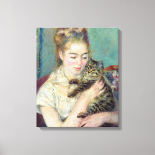 Lienzo Pierre-Auguste Renoir - Mujer con un gato