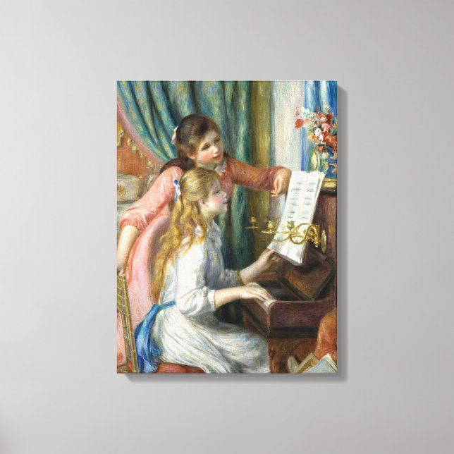 Lienzo Pierre Renoir - Jóvenes Chicas en Piano (Anverso)