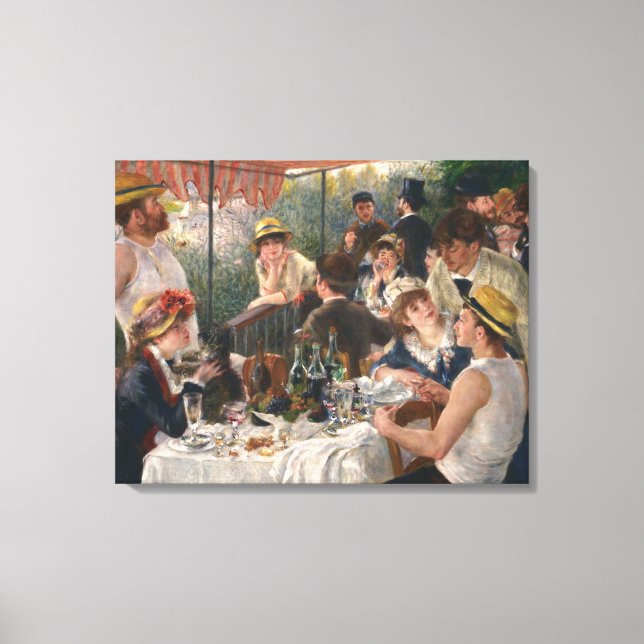 Lienzo PIERRE RENOIR - Luncheon del Fiesta del barco 1881 (Anverso)