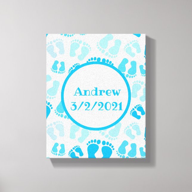 Lienzo Pies de bebé de bebé personalizadas (Anverso)