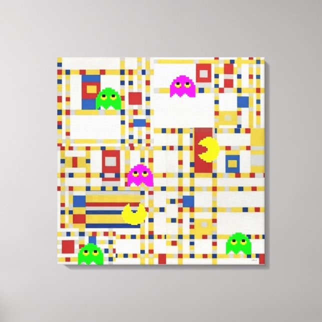 Lienzo Piet-Man at Arcade Mondrian (Anverso)