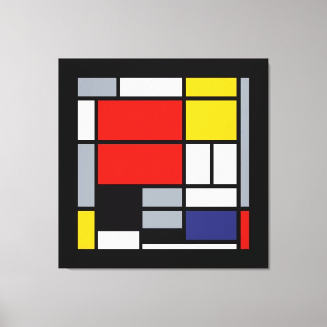 Lienzo Piet Mondrian, Composición con Avión Rojo Grande (Anverso)