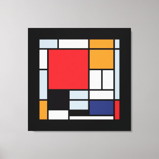 Lienzo Piet Mondrian - Composición con gran plano rojo