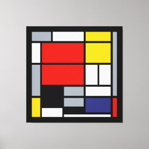 Lienzo Piet Mondrian, Composición con gran plano rojo