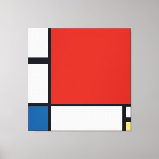 Lienzo Piet Mondrian - Resumen geométrico de la composici (Anverso)