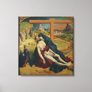 Lienzo Pieta con dos donantes (aceite en el panel)