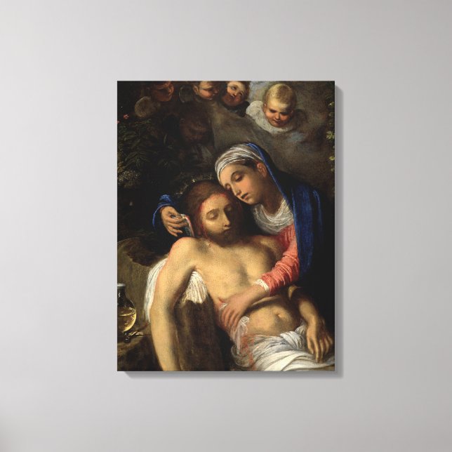 Lienzo Pietà (María y Jesús) (por Adam Elsheimer) (Anverso)