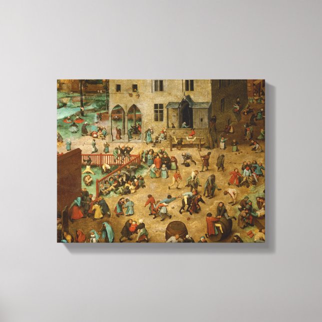 Lienzo Pieter Bruegel el mayor - Juegos infantiles (Anverso)