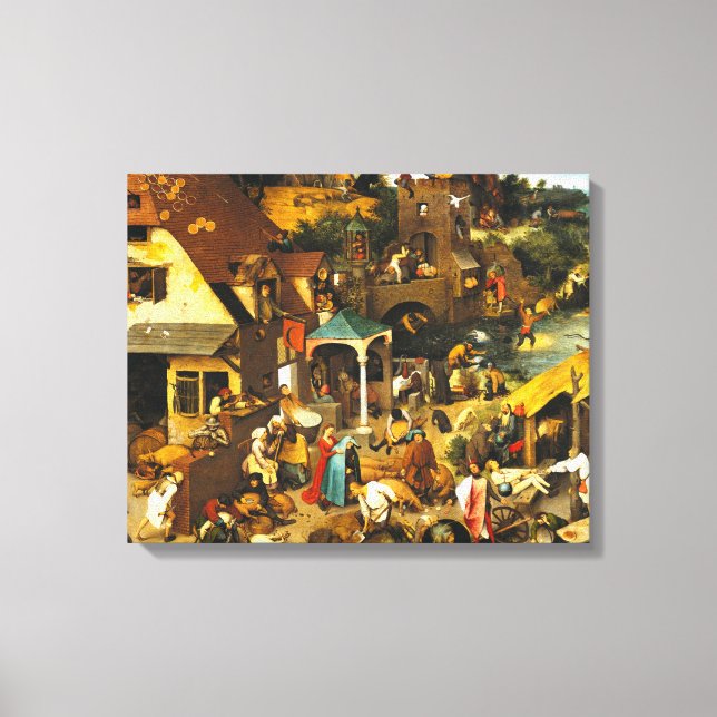 Lienzo Pieter Bruegel Netherlandish Proverbs (Anverso)