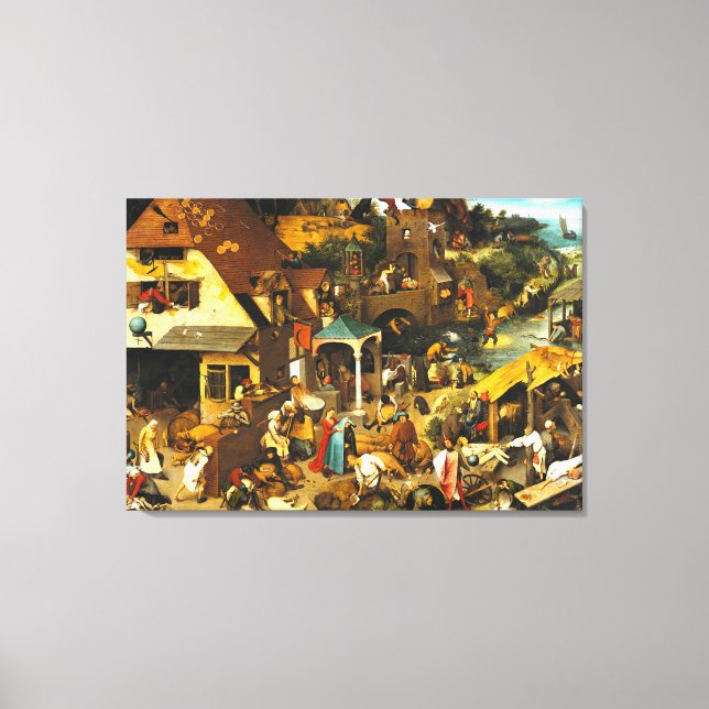 Lienzo Pieter Bruegel Netherlandish Proverbs (Anverso)