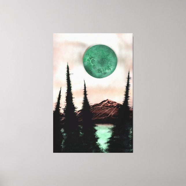 Lienzo Pieza de Declaración de la Luna del Bosque Surreal (Anverso)