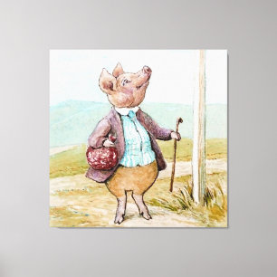 Lienzo Pigling Bland yendo al mercado por Beatrix Potter