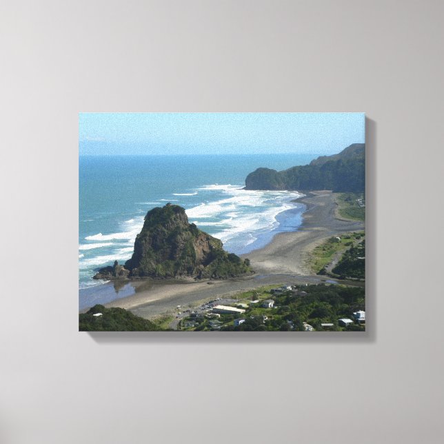 Lienzo Piha Beach de Lion Rock Auckland West Coast (Anverso)
