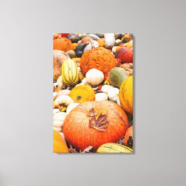 Lienzo Pila de calabazas y zapallo (Anverso)