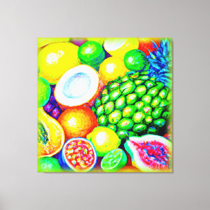 Lienzo Piña y fruta tropical. ¡Hazte con una en Zazzle
