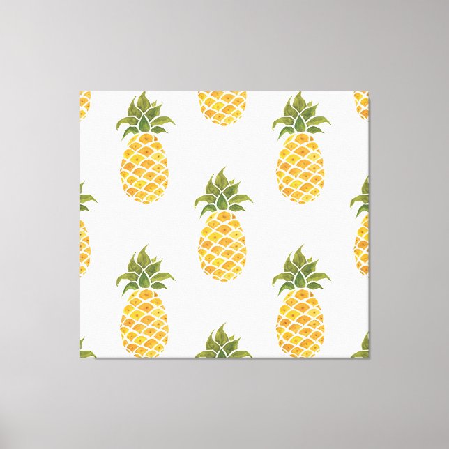 Lienzo Piñas pintadas a mano, fondo de acuarela. (Anverso)