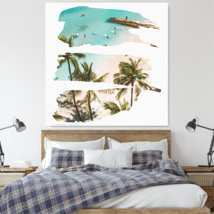 Lienzo Pinceladas de Playa Tropical