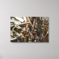 Pinceles de artista y pintura en Funda de madera a