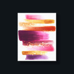 Lienzo Pinceles de color acuático de Purpurina dorado Gir<br><div class="desc">Este elegante diseño de tono jovial presenta pinceles acuáticos de color rosa,  púrpura y dorado. Diseñado por Evco Studio www.zazzle.com/store/evcostudio #girly #pink #purple #gold #watercolor #purpurina #sparkle</div>