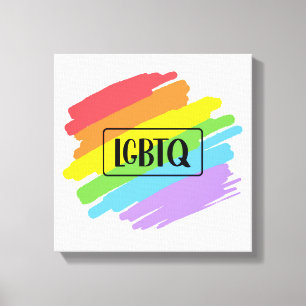 Lienzo Pinceles LGBTQ arcoiris