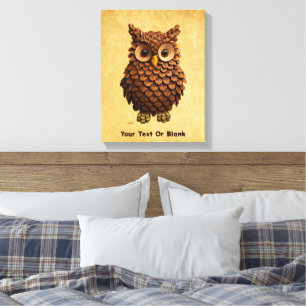 Lienzo Pine Cone Owl