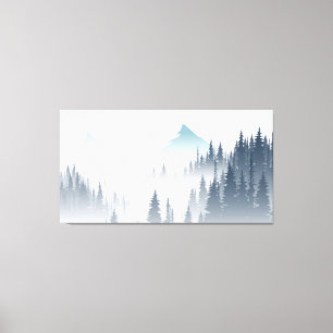 Lienzo Pine Foggy Forest