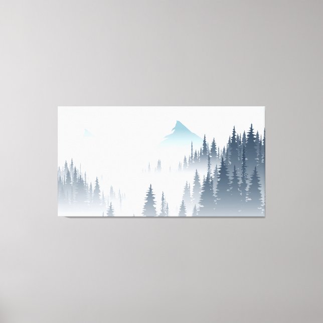 Lienzo Pine Foggy Forest (Anverso)