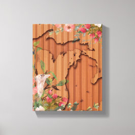 Lienzo Pine Wood Michigan tallado | Floral