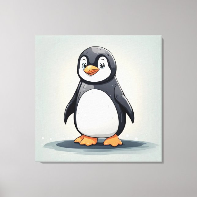 Lienzo Pingüino adorable (Anverso)