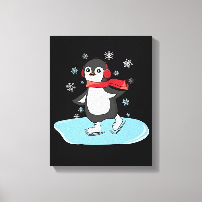 Lienzo Pingüino de patinaje sobre hielo (Anverso)