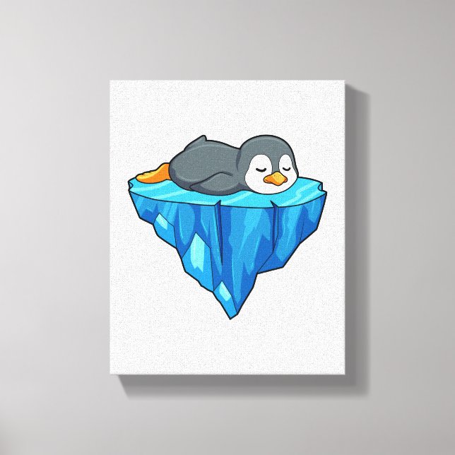 Lienzo Pingüino en el hielo (Anverso)