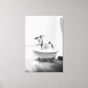 Lienzo Pingüino en un Poster