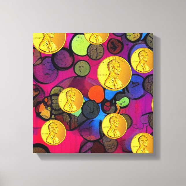 Lienzo Pingüinos afortunados (Anverso)