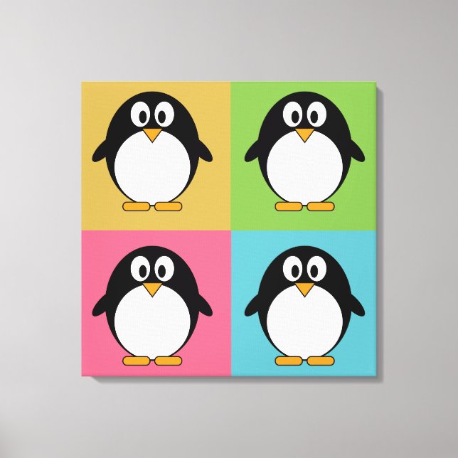 Lienzo Pingüinos Personalizados Cute (Anverso)