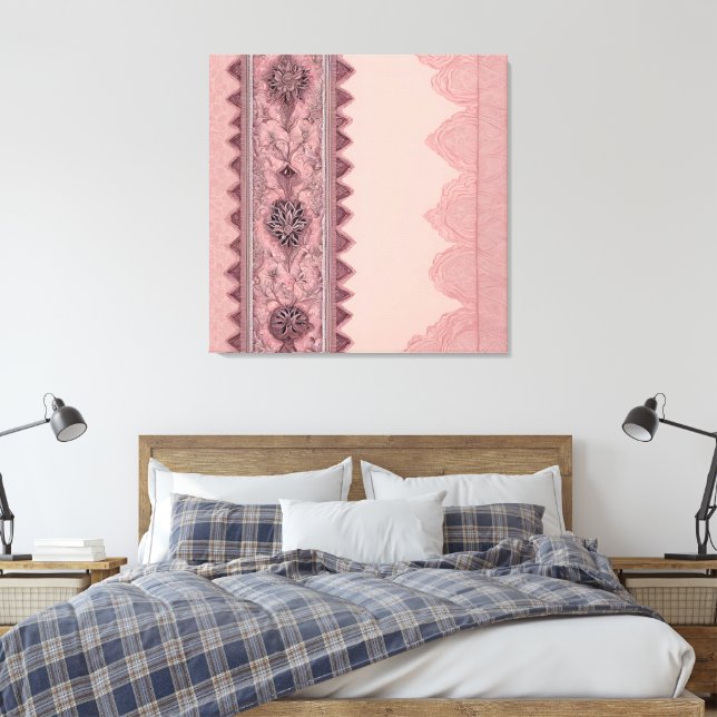 Lienzo Pink and beige patterns AI art  (Insitu(Dormitorio))
