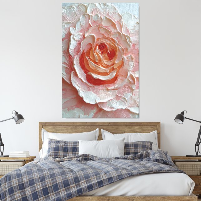 Lienzo Pink and Peach Rose Texture Abstract Wall Art (Insitu(Dormitorio))