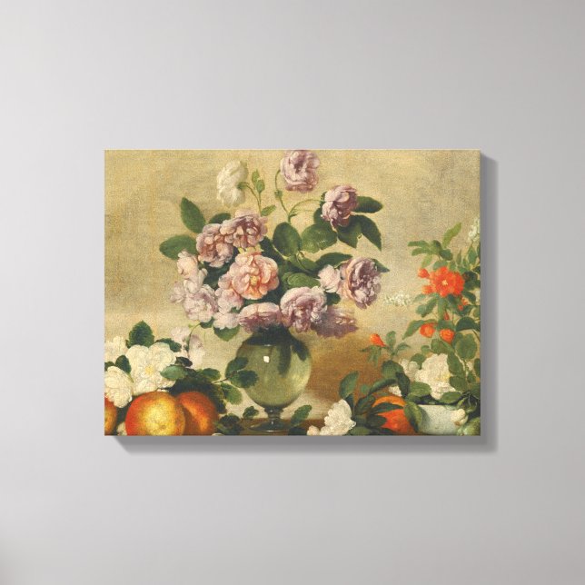 Lienzo Pink and White Peony Flowers (Peonies Still Life) (Anverso)