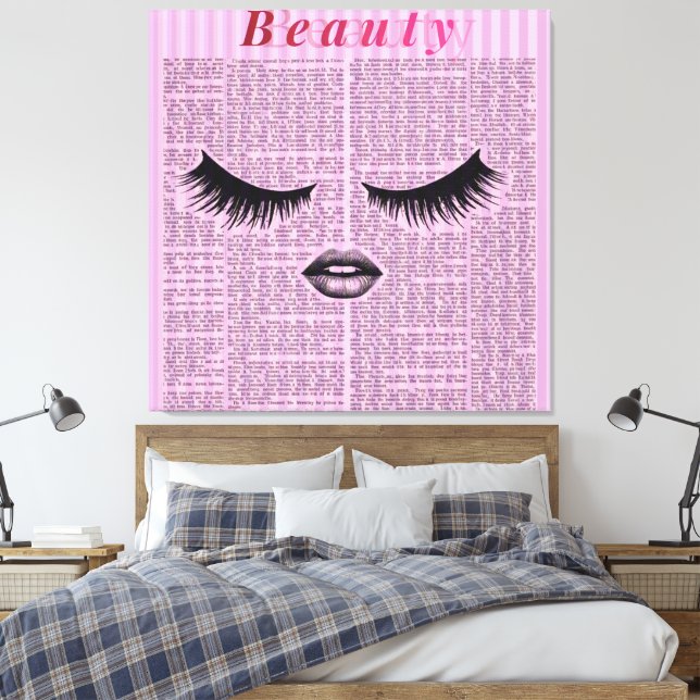 Lienzo Pink Beauty Stretched Canvas Wall Art | Feminine  (Insitu(Dormitorio))