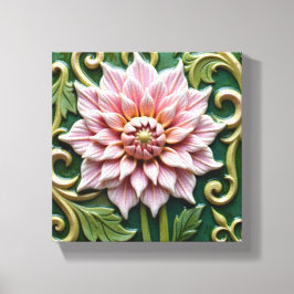 Lienzo Pink Dahlia on Green