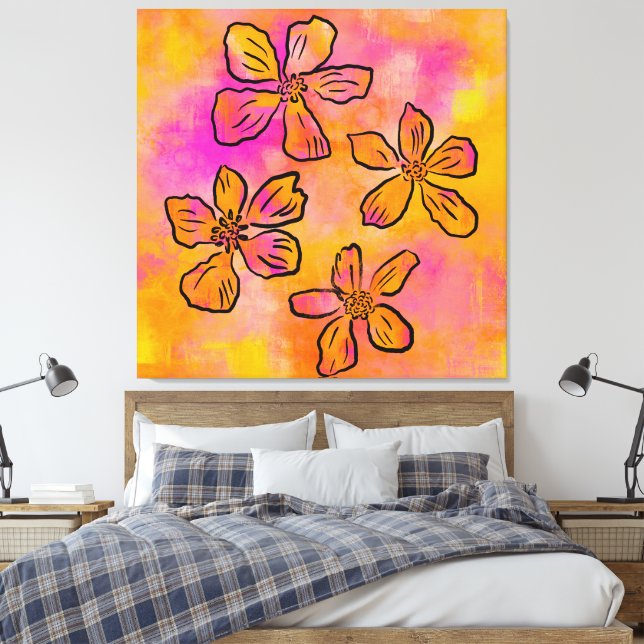 Lienzo Pink Floral Pop (Insitu(Dormitorio))